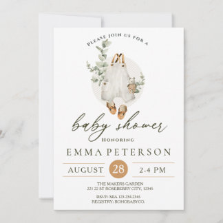 Invitación a Baby Shower del bebe boho Little Romp