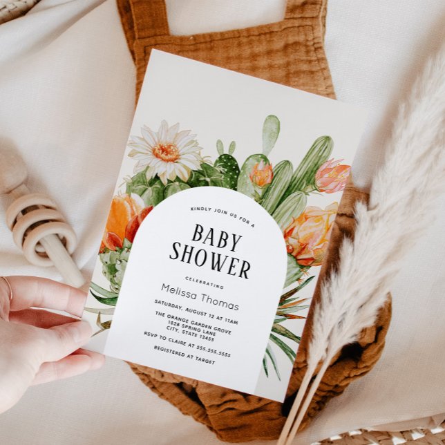 Invitación a Baby Shower del Boho Cactus Arch (Subido por el creador)