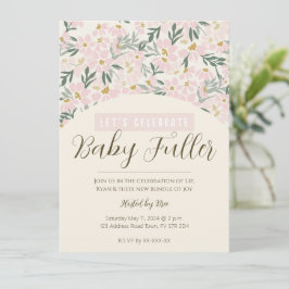 Invitación a Baby Shower del Boho floral rosa de b