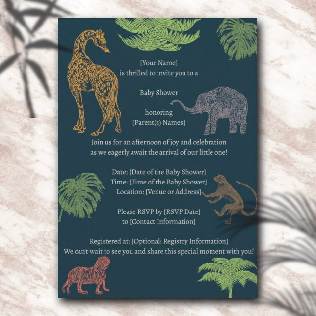 Invitación a Baby Shower del Boho Jungle Safari Bo (Subido por el creador)