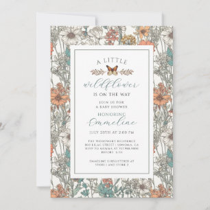Invitación a Baby Shower del Boho Little Wildflowe