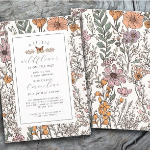 Invitación a Baby Shower del Boho Little Wildflowe