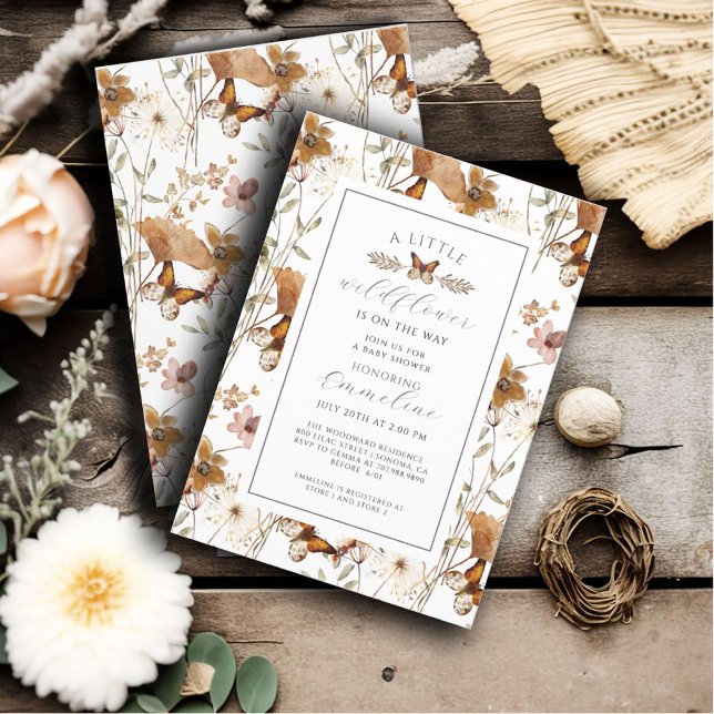 Invitación a Baby Shower del Boho Little Wildflowe (Subido por el creador)