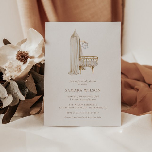 Invitación a Baby Shower del Boho Nursery Moda Boy (Subido por el creador)