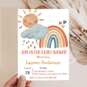 Invitación a Baby Shower del Boho Sunshine
