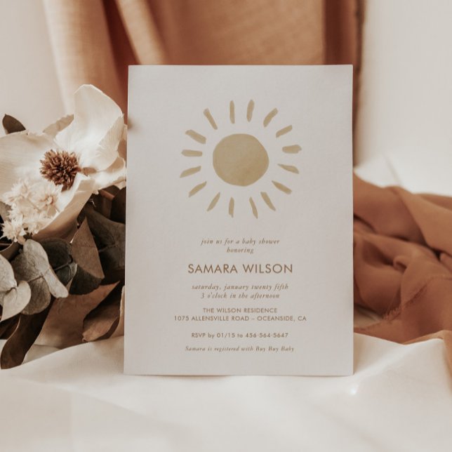 Invitación a Baby Shower del Boho Sunshine (Subido por el creador)