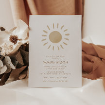 Invitación a Baby Shower del Boho Sunshine