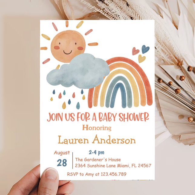 Invitación a Baby Shower del Boho Sunshine (Subido por el creador)