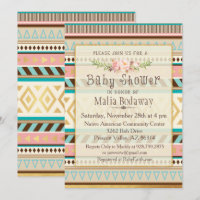 Invitación a Baby Shower del Boho Tribal