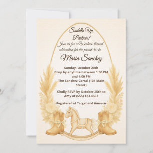 Invitación a Baby Shower del Boho Western Rocking 