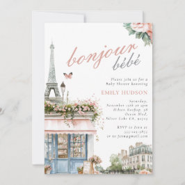 Invitación a Baby Shower del Bonjour Bebe Paris Ca