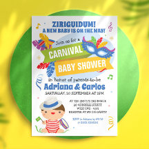 Invitación a Baby Shower del Carnaval de Brasil