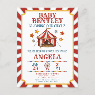 Invitación a Baby Shower del Carnaval de Circo