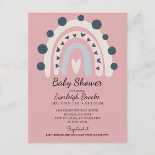 Invitación a Baby Shower del Chica arcoiris Boho P