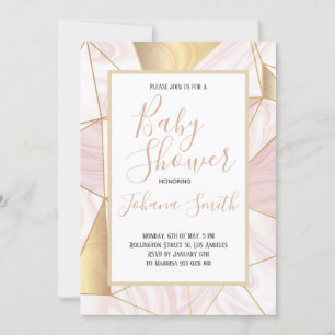 Invitación a Baby Shower del Chica blanco Marble P