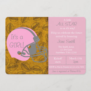Invitación a Baby Shower del Chica con tema de Lit