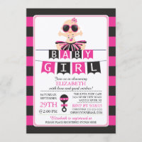 Invitación a Baby Shower del Chica Cute Glam Diva