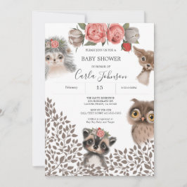 Invitación a Baby Shower del Chica de Animales de 
