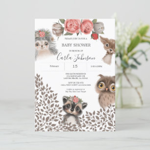 Invitación a Baby Shower del Chica de Animales de