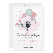 Invitación a Baby Shower del Chica de astronautas 