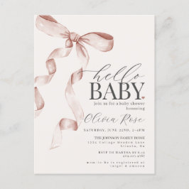 Invitación a Baby Shower del Chica de Bow Pastel B