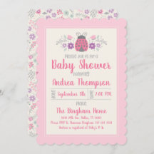 Invitación a Baby Shower del Chica de bugs cúpulos