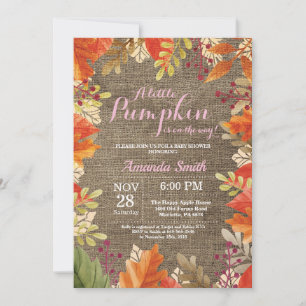 Invitación a Baby Shower del Chica de Burlap otoño