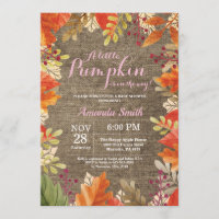 Invitación a Baby Shower del Chica de Burlap otoño