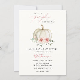 Invitación a Baby Shower del Chica de calabaza ros