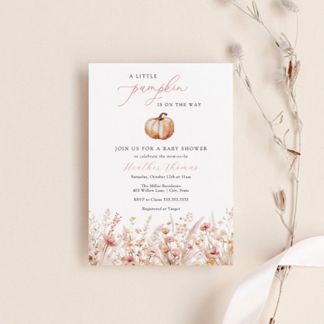 Invitación a Baby Shower del Chica de calabaza ros (Subido por el creador)