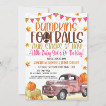 Invitación a Baby Shower del Chica de calabaza y f