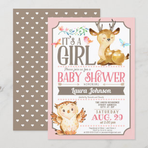 Invitación a Baby Shower del Chica de ciervos y le