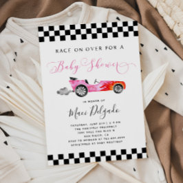 Invitación a Baby Shower del Chica de coches de ca