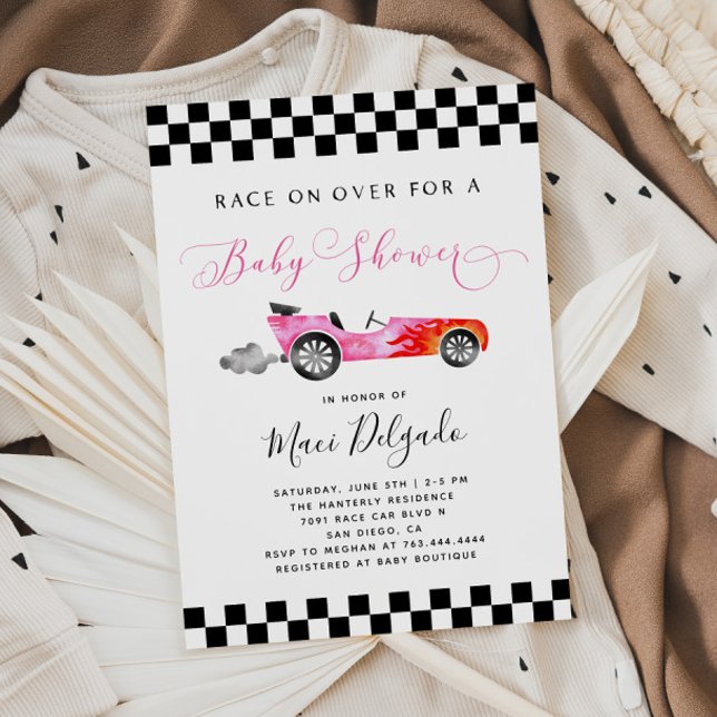 Invitación a Baby Shower del Chica de coches de ca (Subido por el creador)