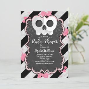 Invitación a Baby Shower del Chica de cráneo de Pu