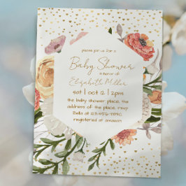 Invitación a Baby Shower del Chica de Flores de Bo