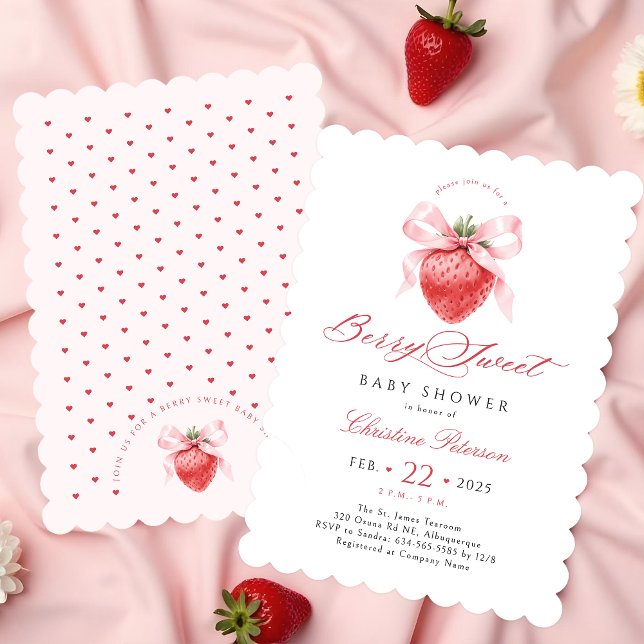 Invitación a Baby Shower del Chica de fresa de ará (Subido por el creador)