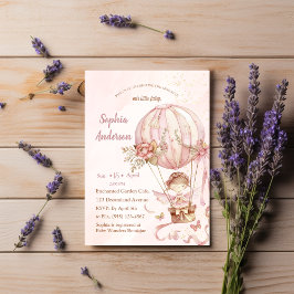 Invitación a Baby Shower del Chica de globo aerost