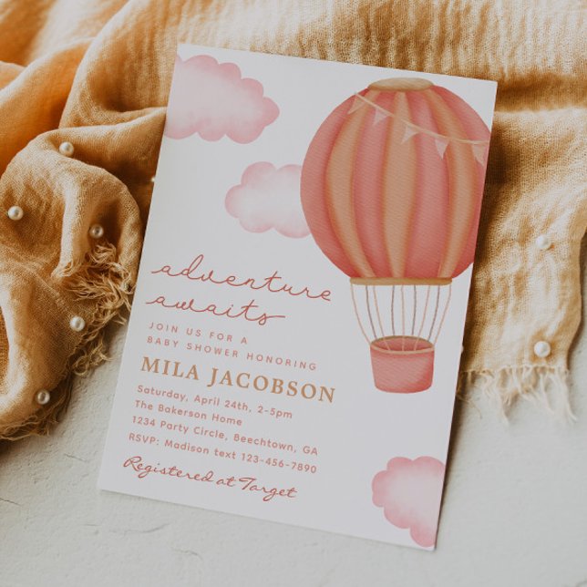 Invitación a Baby Shower del Chica de globos aeros (Subido por el creador)