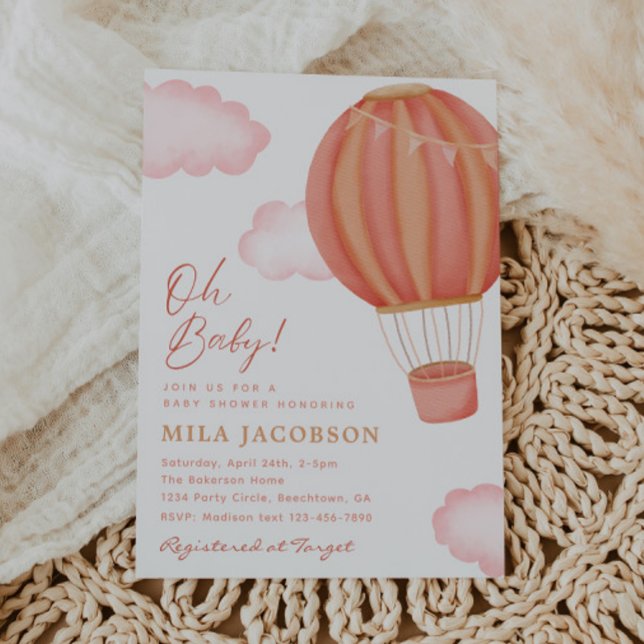 Invitación a Baby Shower del Chica de globos aeros (Subido por el creador)