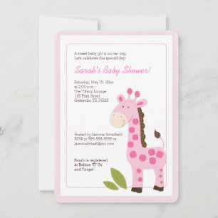 Invitación a Baby Shower del Chica de guijarros ro
