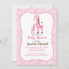 Invitación a Baby Shower del Chica de guijarros ro