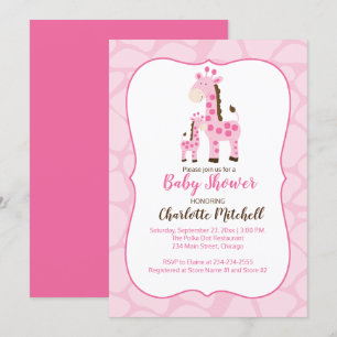 Invitación a Baby Shower del Chica de guijarros ro