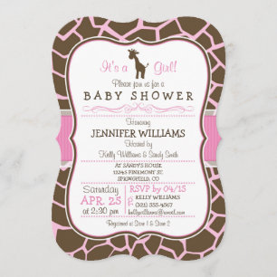 Invitación a Baby Shower del Chica de guijarros ro