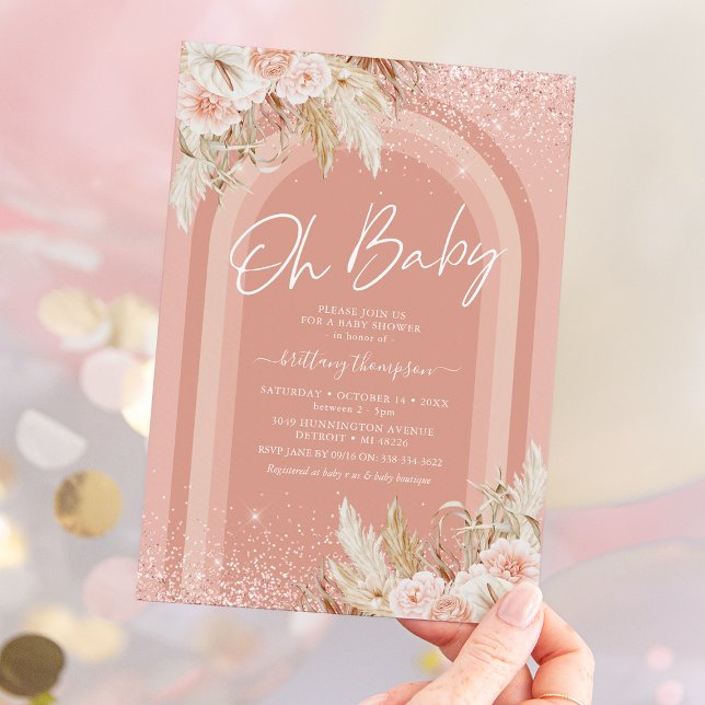 Invitación a Baby Shower del Chica de hierba Rainb (Subido por el creador)
