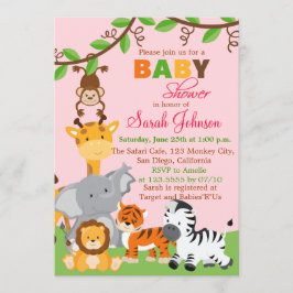 Invitación a Baby Shower del Chica de la jungla de