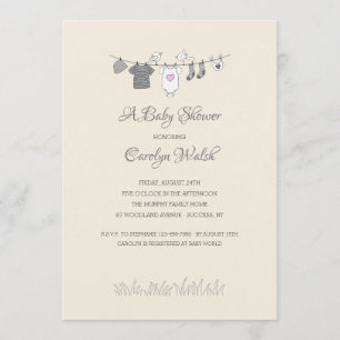 Invitación a Baby Shower del Chica de la línea de