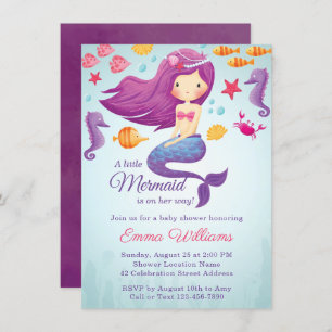Invitación a Baby Shower del Chica de la sirena cu