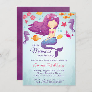 Invitación a Baby Shower del Chica de la sirena cu