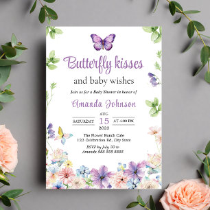 Invitación a Baby Shower del Chica de mariposas de